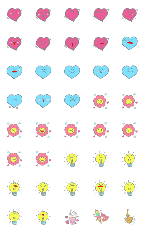[LINE絵文字]ハートと花絵文字1の画像一覧