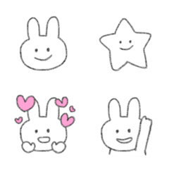 しろいうさぎの絵文字の絵文字メイン画像
