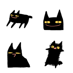 [LINE絵文字] 何なんだこの黒猫！？の画像