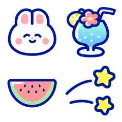 夏のうさちゃん絵文字の絵文字メイン画像