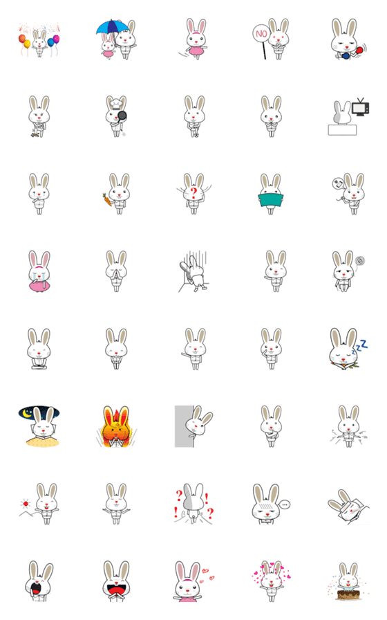 [LINE絵文字]Rabbit from the moon_Emojiの画像一覧
