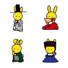 [LINE絵文字] Yellow moon rabbit in the Joseon Dynastyの画像