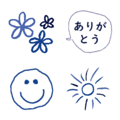 [LINE絵文字] シンプル 毎日使える 紺色 絵文字の画像