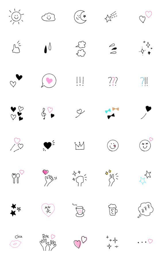 [LINE絵文字]【シンプル♡cute♡おしゃれ絵文字♡】の画像一覧