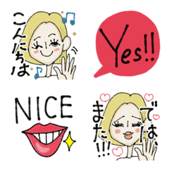 [LINE絵文字] 大人女子ボブヘアー★毎日絵文字の画像