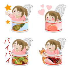 [LINE絵文字] 缶詰むすめ♥日常メッセージの画像