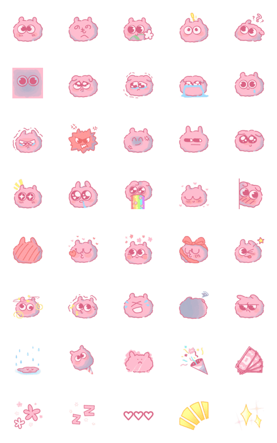 [LINE絵文字]Strawberry Cotton Candyの画像一覧