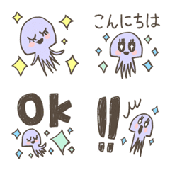 [LINE絵文字] キラキラクラゲちゃん 毎日使える絵文字の画像