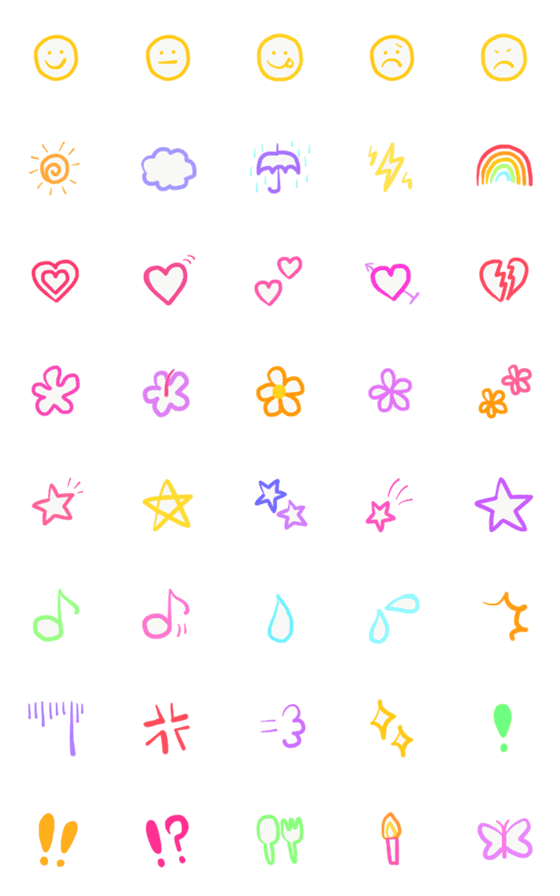 [LINE絵文字]Colorful drawing daily emojiの画像一覧