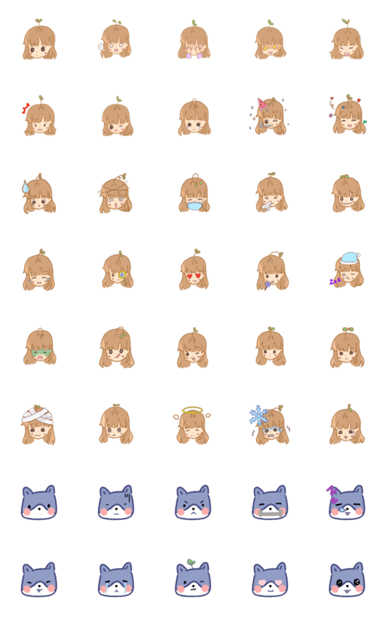 [LINE絵文字]Yuya-Cute with short hairの画像一覧