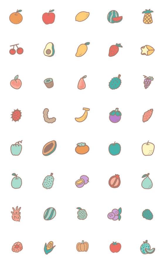 [LINE絵文字]fruity cutiesの画像一覧
