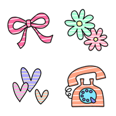 [LINE絵文字] ボーダー柄☆絵文字の画像