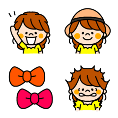 ロングへア女子(アレンジ)の絵文字メイン画像