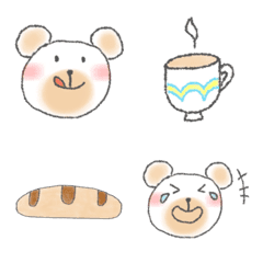 [LINE絵文字] 餅焼きクマの画像