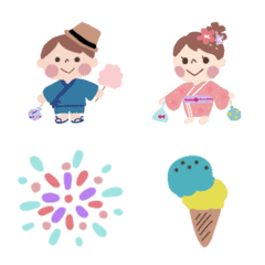 [LINE絵文字] 夏のかわいい楽しい絵文字たちの画像