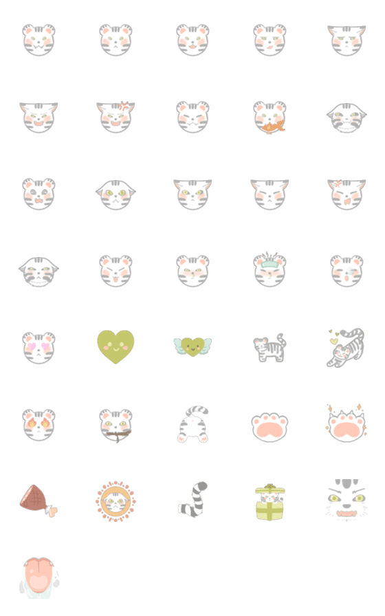 [LINE絵文字]Little White tigerの画像一覧