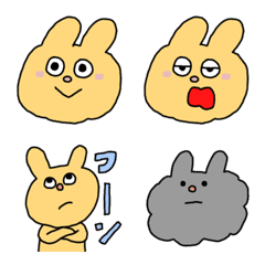 [LINE絵文字] 黄色いウサギの絵文字の画像