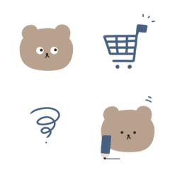 [LINE絵文字] ◎ navy × bear ◎の画像