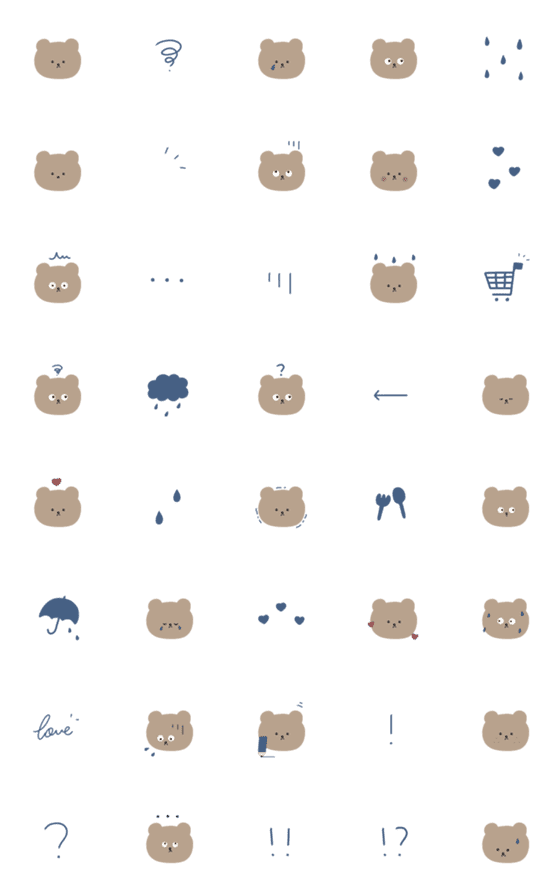 [LINE絵文字]◎ navy × bear ◎の画像一覧