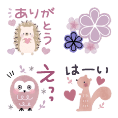 [LINE絵文字] ♡北欧♡動物とお花の毎日絵文字♡の画像