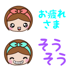 [LINE絵文字] 日常で使える女の子の絵文字の画像