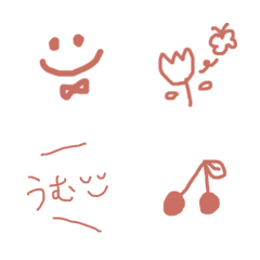 [LINE絵文字] デイリーゆる絵文字 ...チェリーピンクの画像