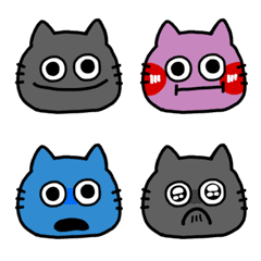 ゆるいくろねこの絵文字3の絵文字メイン画像