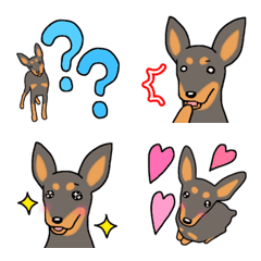 [LINE絵文字] 犬種別毎日使える可愛いミニピン絵文字の画像