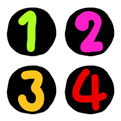 [LINE絵文字] Number black neon circle emojiの画像
