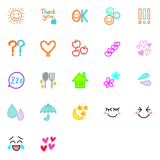 [LINE絵文字]シンプルで使いやすい＆かわいい絵文字の画像一覧