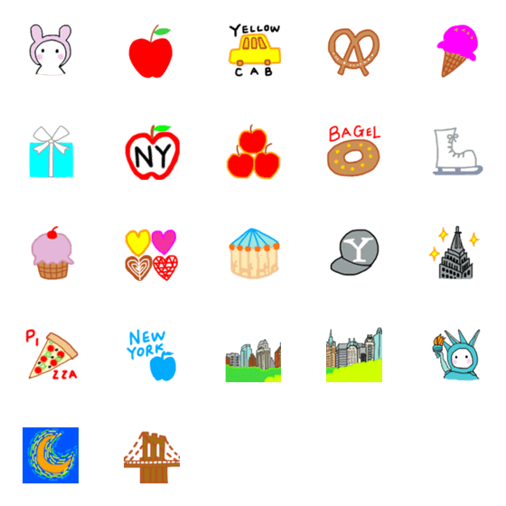 [LINE絵文字]ニューヨークのお気に入りたちの画像一覧