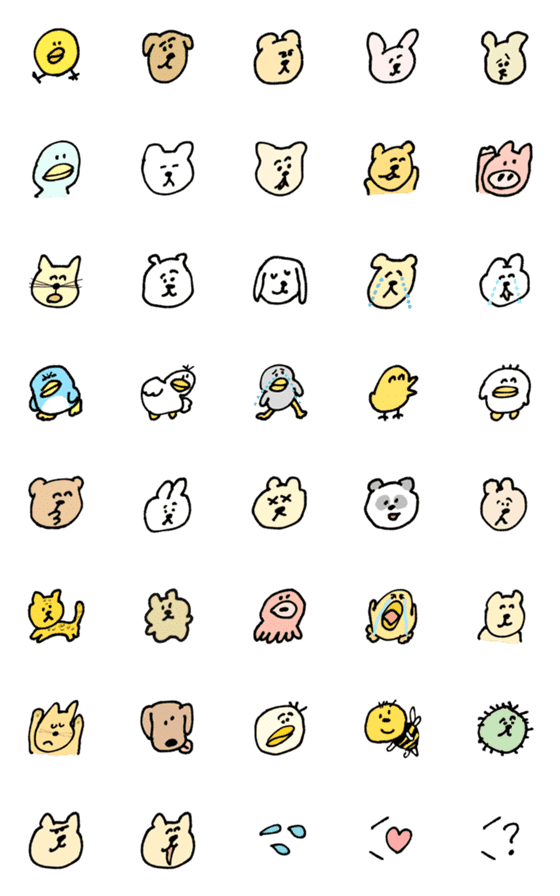 [LINE絵文字]ゆるい生き物 50の画像一覧