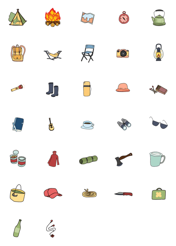 [LINE絵文字]camping equipmentの画像一覧