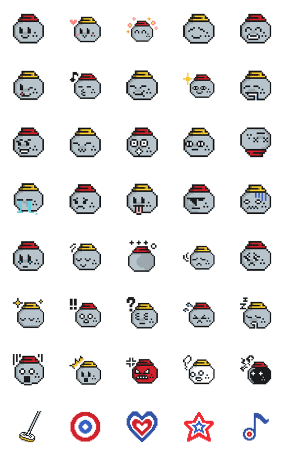 [LINE絵文字]8bit カーリング えもじの画像一覧