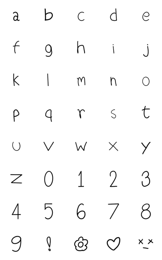 [LINE絵文字]English Alphabets Handwritingの画像一覧