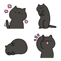 [LINE絵文字] 黒いねこの画像