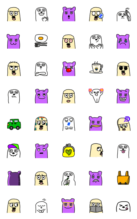 [LINE絵文字]毎日使えるKAWAII Emoji 3rdの画像一覧