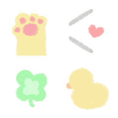 水彩の落書き③動物とお花の絵文字メイン画像
