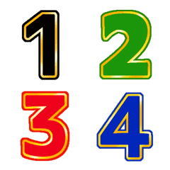Number classic gold and colors emojiの絵文字メイン画像