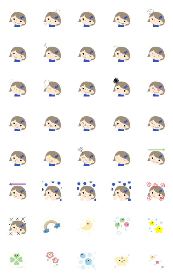 [LINE絵文字]おんなのこ♡文字なしの画像一覧