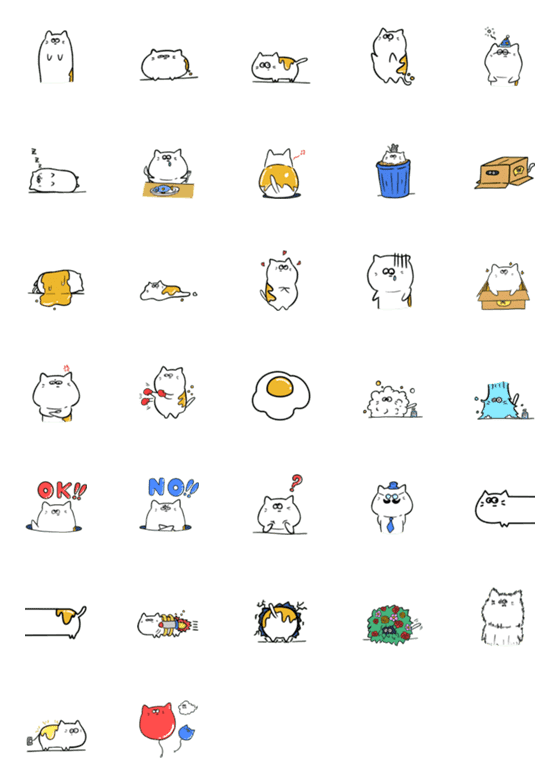 [LINE絵文字]かわいいちび猫の日常絵文字の画像一覧