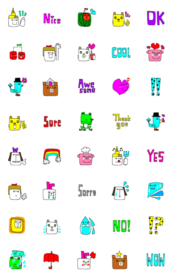 [LINE絵文字]mottoのビビット絵文字♡元気色の画像一覧