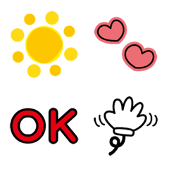 [LINE絵文字] シンプル！絵文字❤基本セットの画像