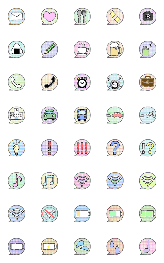 [LINE絵文字]チェック柄がかわいい吹き出しの画像一覧