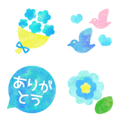 [LINE絵文字] 涼しい絵文字★水面のような夏色基本セットの画像