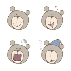 [LINE絵文字] 'amo bear いろんな表情のゆるいくまの画像