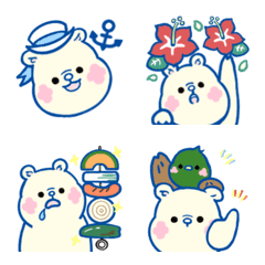 いきいきとしたしろくま 夏の絵文字メイン画像