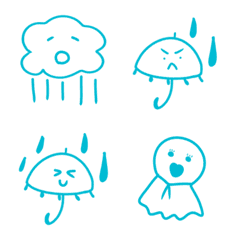[LINE絵文字] 梅雨をいろどる絵文字ちゃんの画像