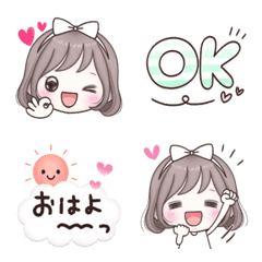 [LINE絵文字] 大人かわいいナチュラルガール♡2 みるきーの画像