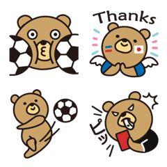 [LINE絵文字] ♪サッカー大好きくまさんの絵文字♪の画像